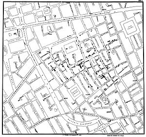 Snows kort over koleratilfldene i london i 1854